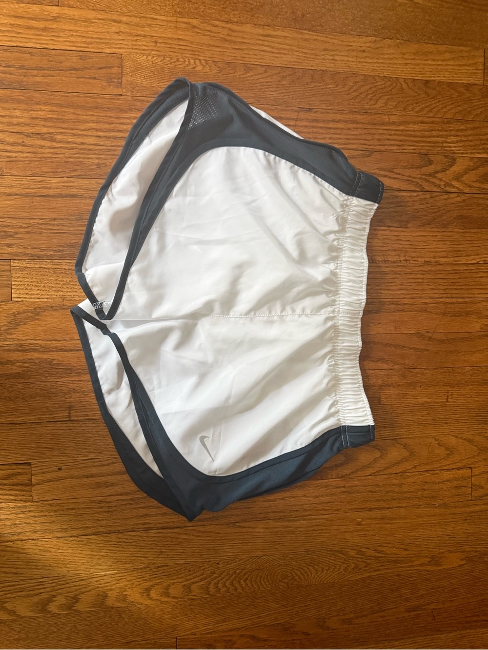 Nike White Athletic Running Shorts with Black Trim